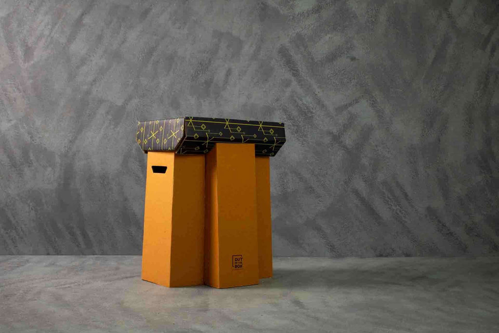 Black Cardboard stool